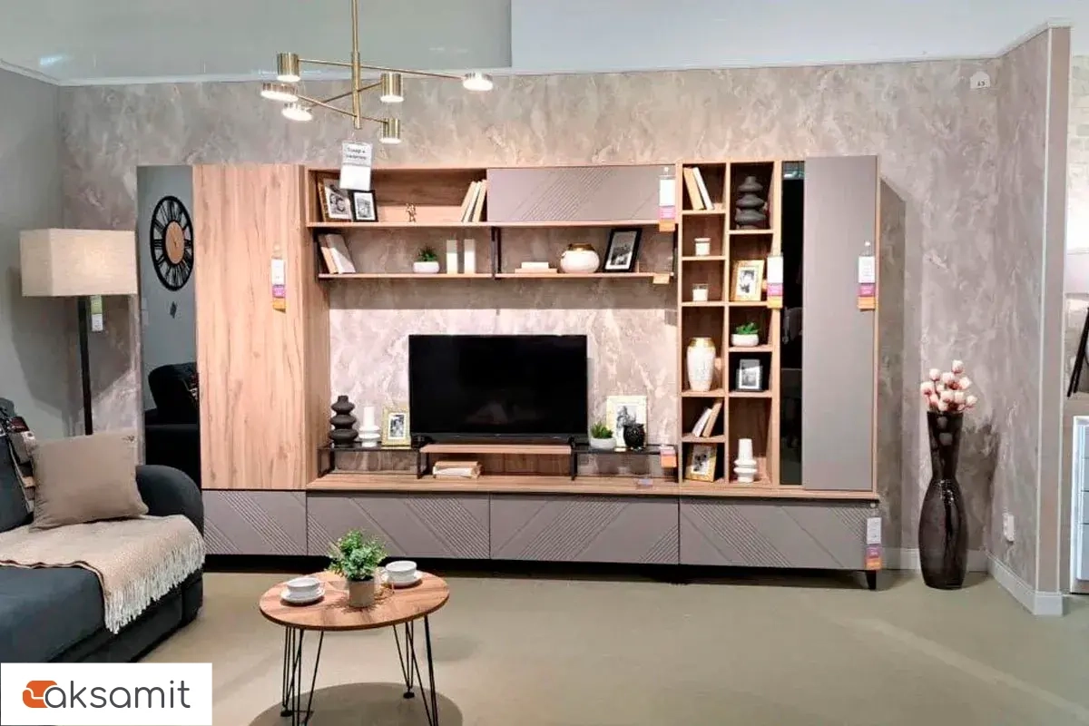 Шкаф навесной горизонтальный 1800 Кенди Мод.3 (Дуб Альпийский/Ясень Грей Софт)