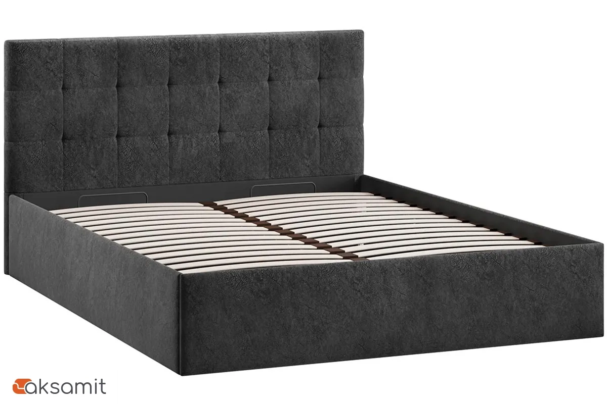 Кровать Джоли с ПМ Тип 1 без заглушины 160х200 (Микровелюр/Wellmart Graphite) Кровать Джоли с ПМ Тип 1 без заглушины 160х200 (Микровелюр/Wellmart Graphite)