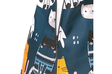 Кресло-мешок Груша Миди 2XL (Мебельный хлопок / Коты непоседы синие)