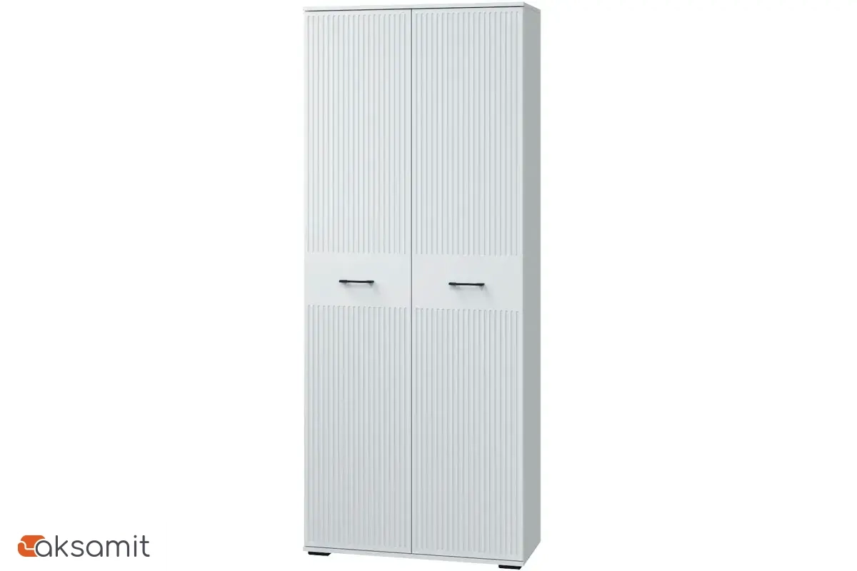 Шкаф Шарлиз (в прихожую) 2 дв. для платья и белья с выдвижной штангой (Белый)