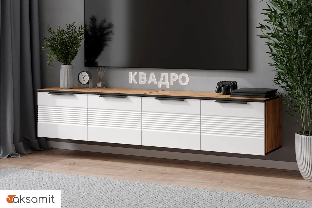 Тумба ТВ Квадро №13 (Дуб вотан / Тальк) Тумба ТВ Квадро №13 (Дуб вотан / Тальк)
