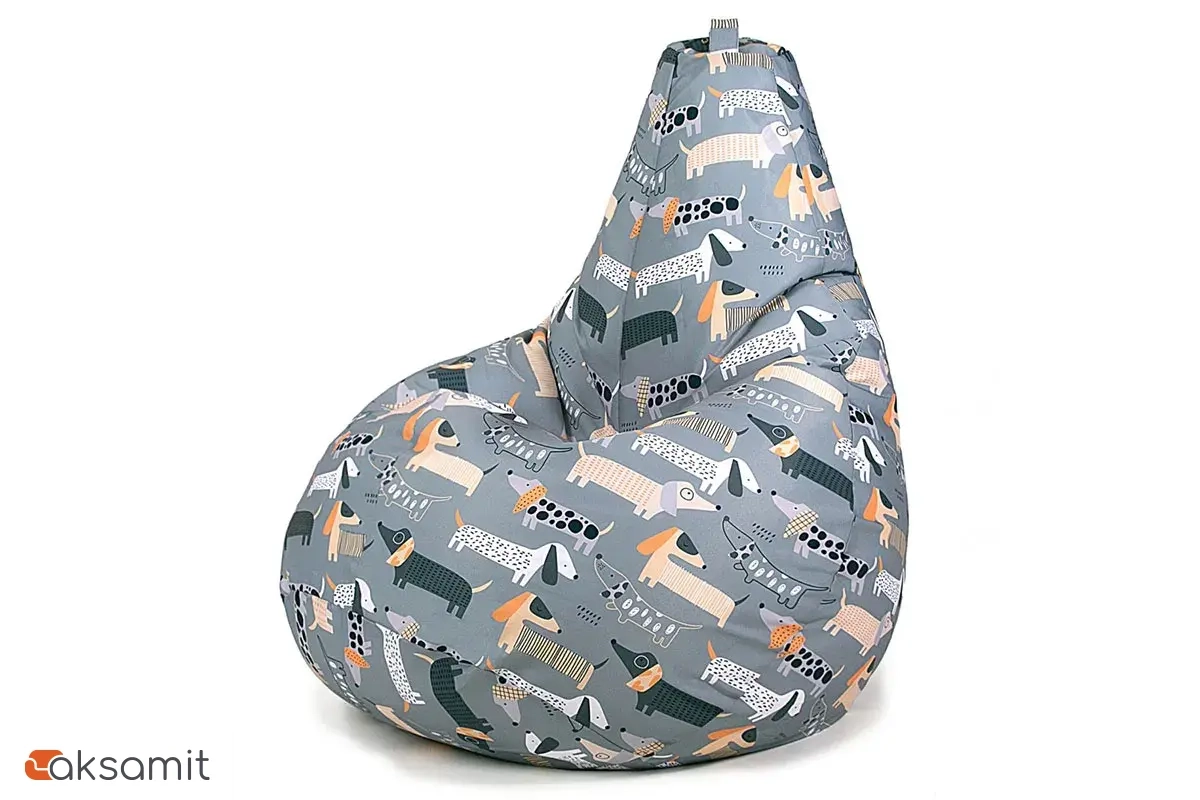 Кресло-мешок Груша Миди 2XL (Мебельный хлопок / Озорные таксы)