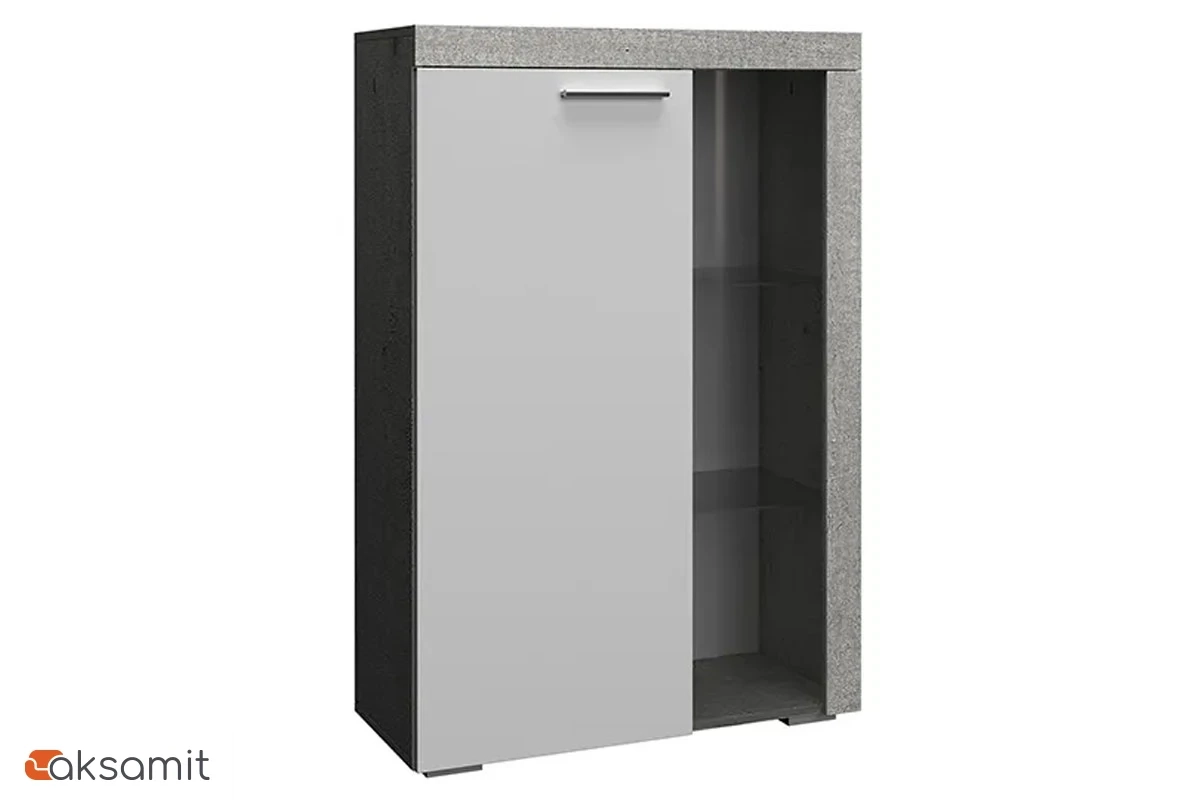 Best №2.2 Витрина малая бетон/белый глянец фото