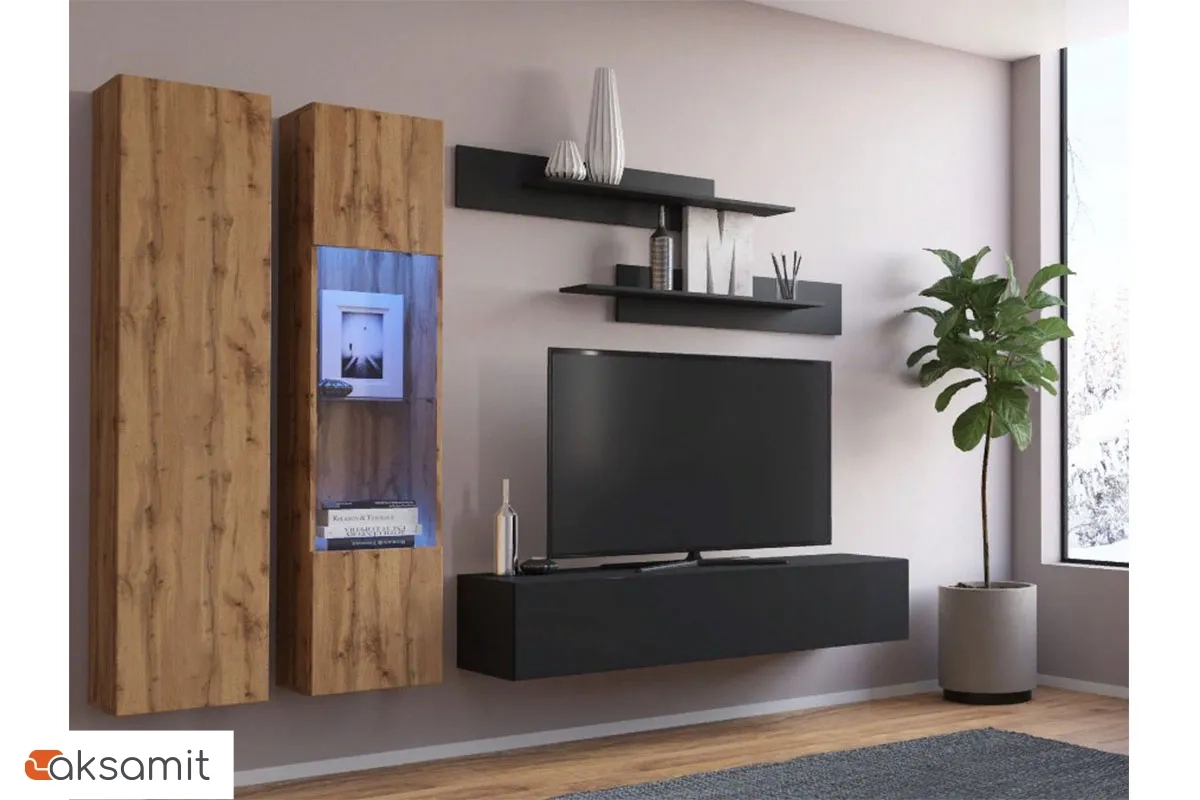 Комплект навесных полок Point Чёрный/Чёрный глянец (71774471)