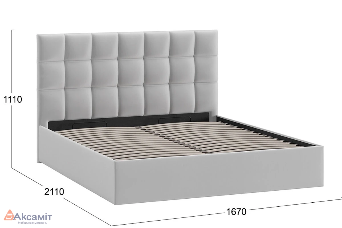 Кровать универсальная Эмбер Тип 1 с ПМ 160х200 (Велюр/Confetti Silver)