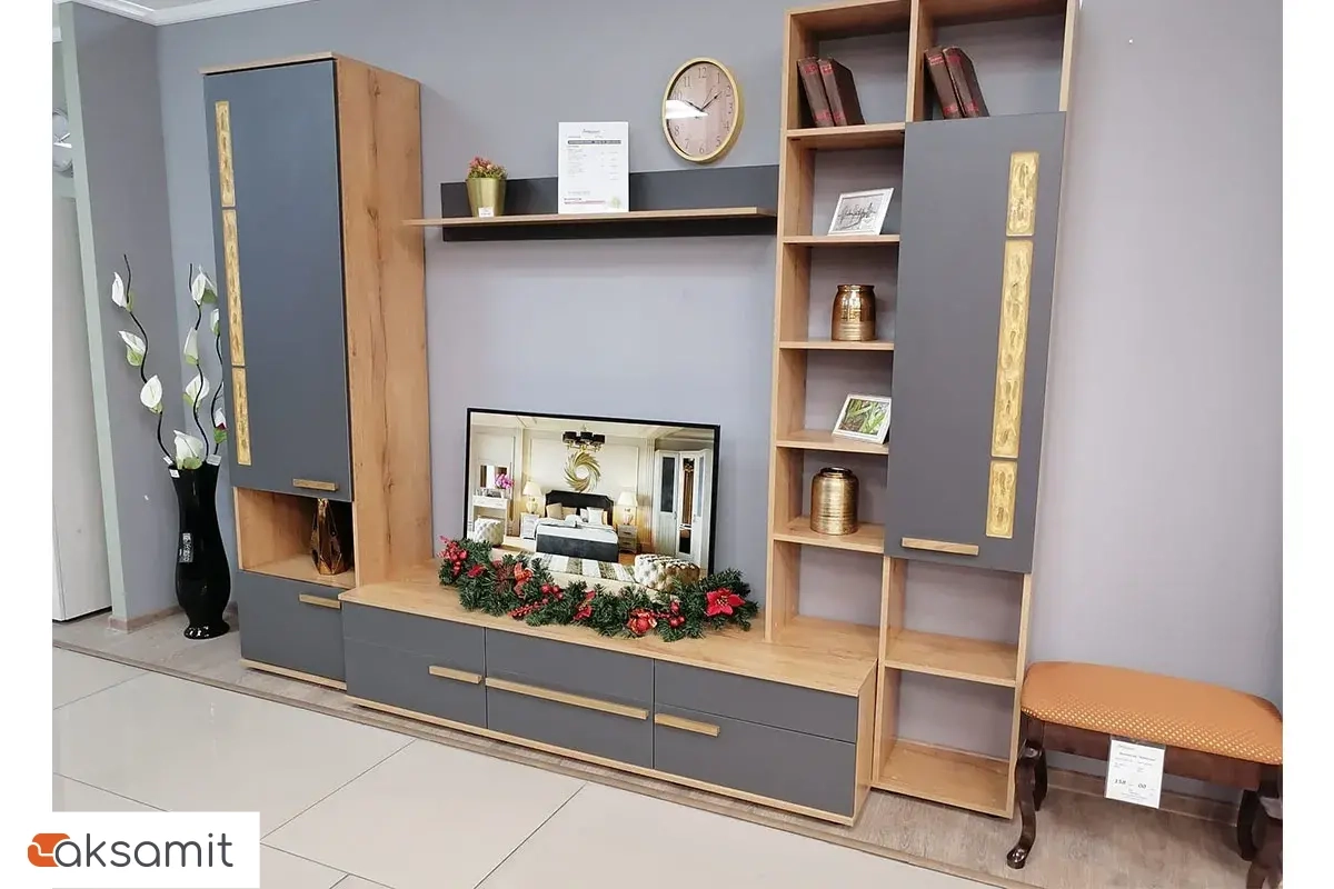 Полка навесная Crown 18 (Дуб Золотистый/Графит) Полка навесная Crown 18 (Дуб Золотистый/Графит)