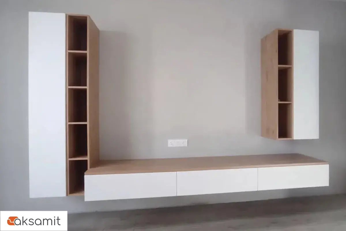 Тумба навесная Сканди с 3 ящиками 2420 (Дуб бунратти/Белый бланш)