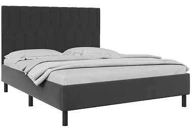 Кровать Диона 160х200 с ПМ (Ткань темно-серая)
