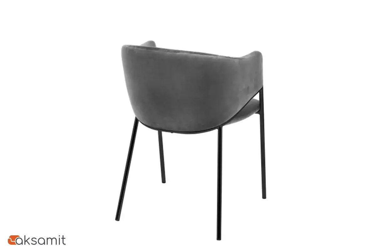 Стул Муза каркас черный матовый, велюр (Velluto 18 серый) СРП-068