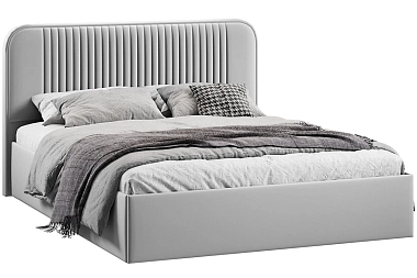 Кровать Тиффани с ПМ Тип 1 и заглушиной 160х200 (Велюр/Confetti Silver)