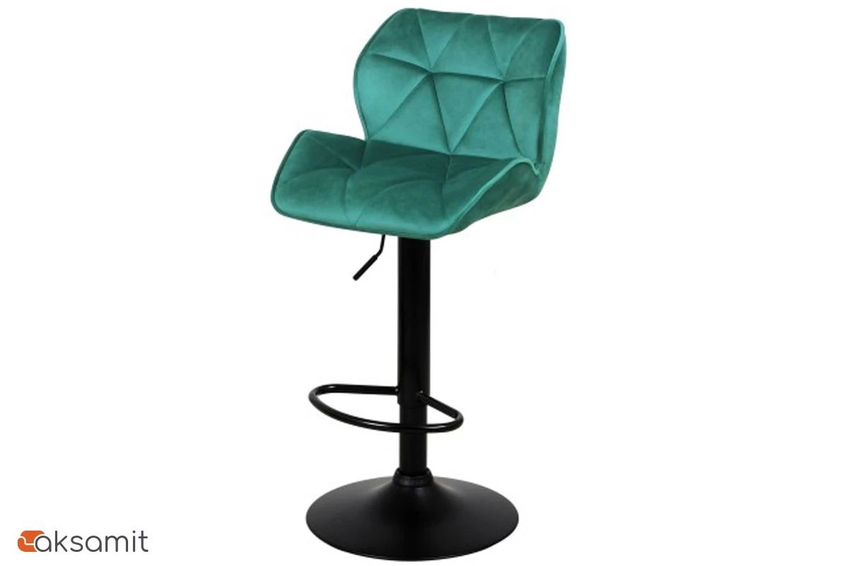 Стул барный с мягкой спинкой Кристалл (Зелёный/Велюр) WX-2583