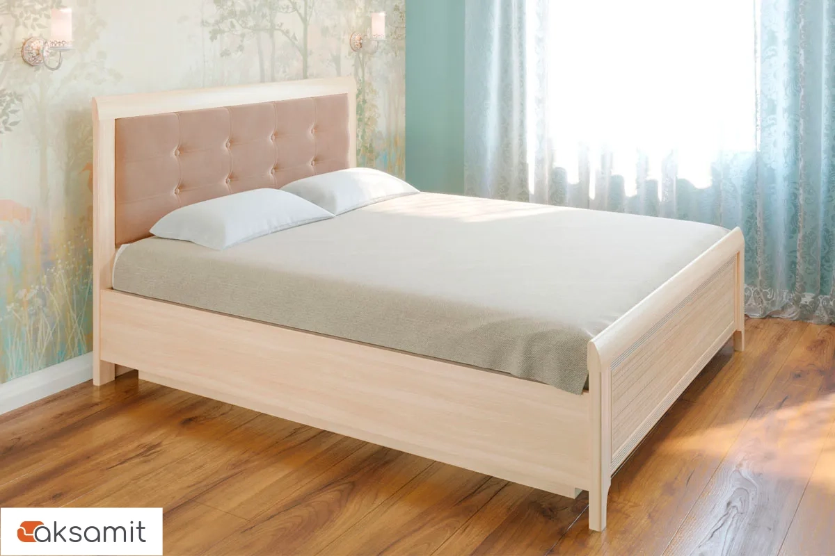 Кровать КР-1033-АС-В 160х200 (Ясень Асахи/Велюр) Кровать КР-1033-АС-В 160х200 (Ясень Асахи/Велюр)