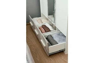 Шкаф для одежды и белья Айрис 444 (Белый/Статуарио)