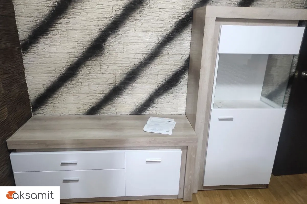 Шкаф-витрина Люмен 1 белый снег глянец