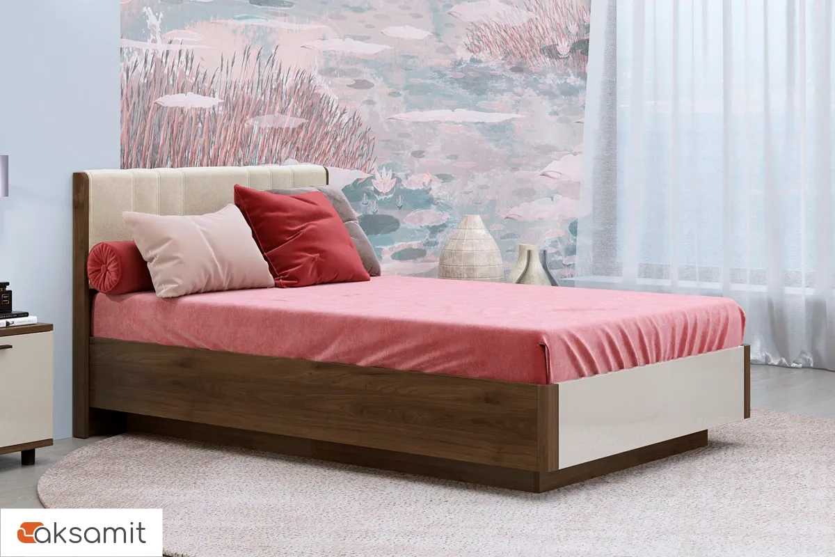 Кровать КР-4011-ГТ-КГ-В с ПМ 120х200 (Гикори Джексон Темный/Кашемир Глянцевый/Велюр) Кровать КР-4011-ГТ-КГ-В с ПМ 120х200 (Гикори Джексон Темный/Кашемир Глянцевый/Велюр)