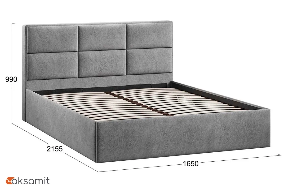 Кровать Стелла с ПМ Тип 1 и заглушиной 160х200 (Микровелюр/Wellmart Silver) Кровать Стелла с ПМ Тип 1 и заглушиной 160х200 (Микровелюр/Wellmart Silver)