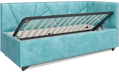 Кровать Рица с ПМ 90х200 (Катания VL-2101-12 мятный) 3 кат.