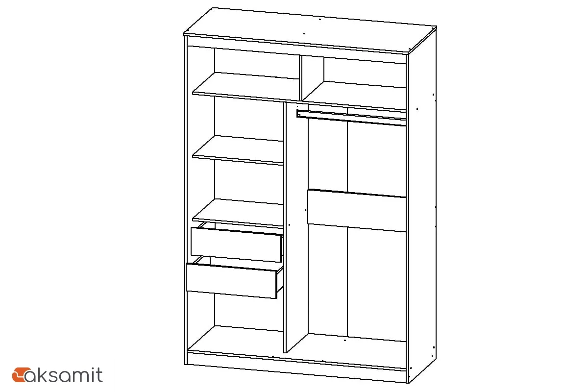 Шкаф-купе Альянс 15 (Анкор Темный/Комплект зеркал №1)