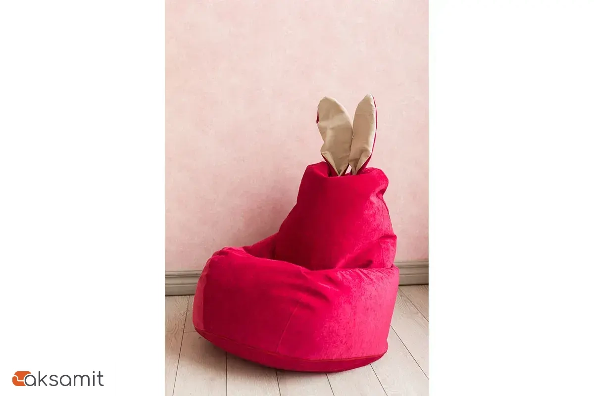 Кресло-мешок Зайчик (Микровельвет) Малиновый