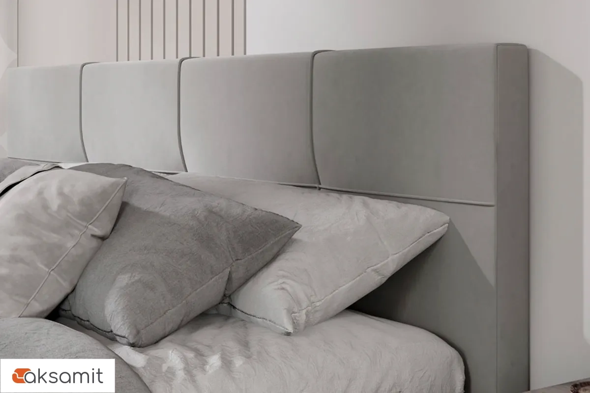 Кровать Лора с ПМ и заглушиной 180х200 (Велюр / Confetti Silver)