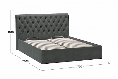 Кровать Скарлет с ПМ 160х200 (Графит серый)