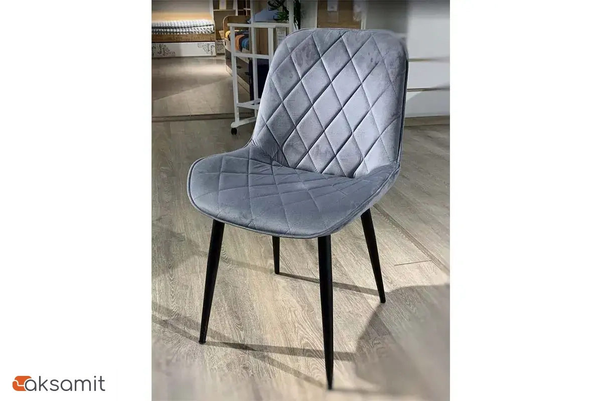 Стул Аура каркас Муар черный, велюр (Velluto 18 серый) СРП-032