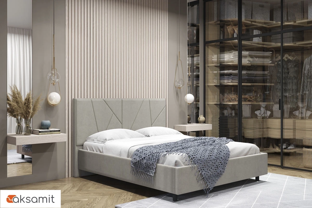 Кровать Рица-3 с ПМ 160х200 (Севен 325 / Св.серый) 3 кат. Кровать Рица-3 с ПМ 160х200 (Севен 325 / Св.серый) 3 кат.