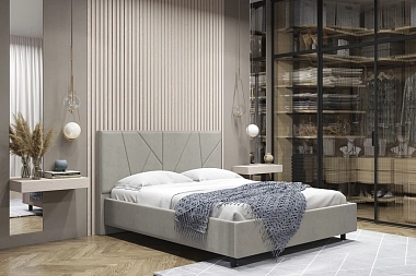 Кровать Рица-3 с ПМ 160х200 (Севен 325 / Св.серый) 3 кат.