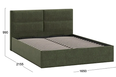 Кровать универсальная Глосс Тип 1 160х200 с ПМ и заглушиной (Микровелюр/Jercy Deep Green)