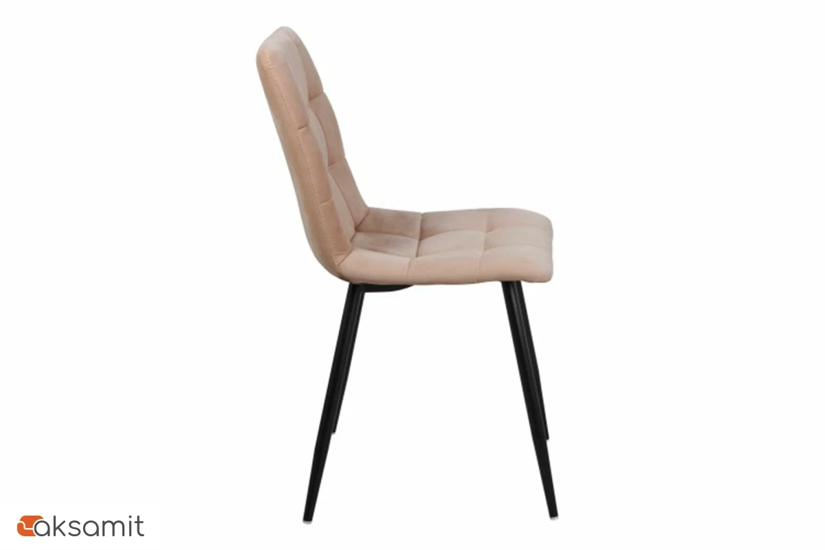 Стул Чили каркас Муар черный, велюр (Maserati 06 кофе с молоком) СРП-052