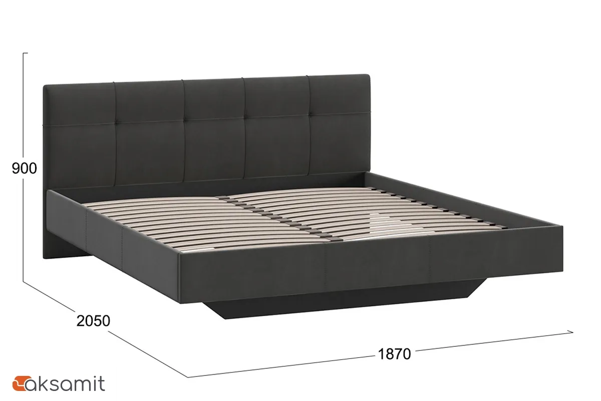 Кровать Элис с мягкой обивкой Тип 1 Исп.2 180х200 (Велюр/Графит)