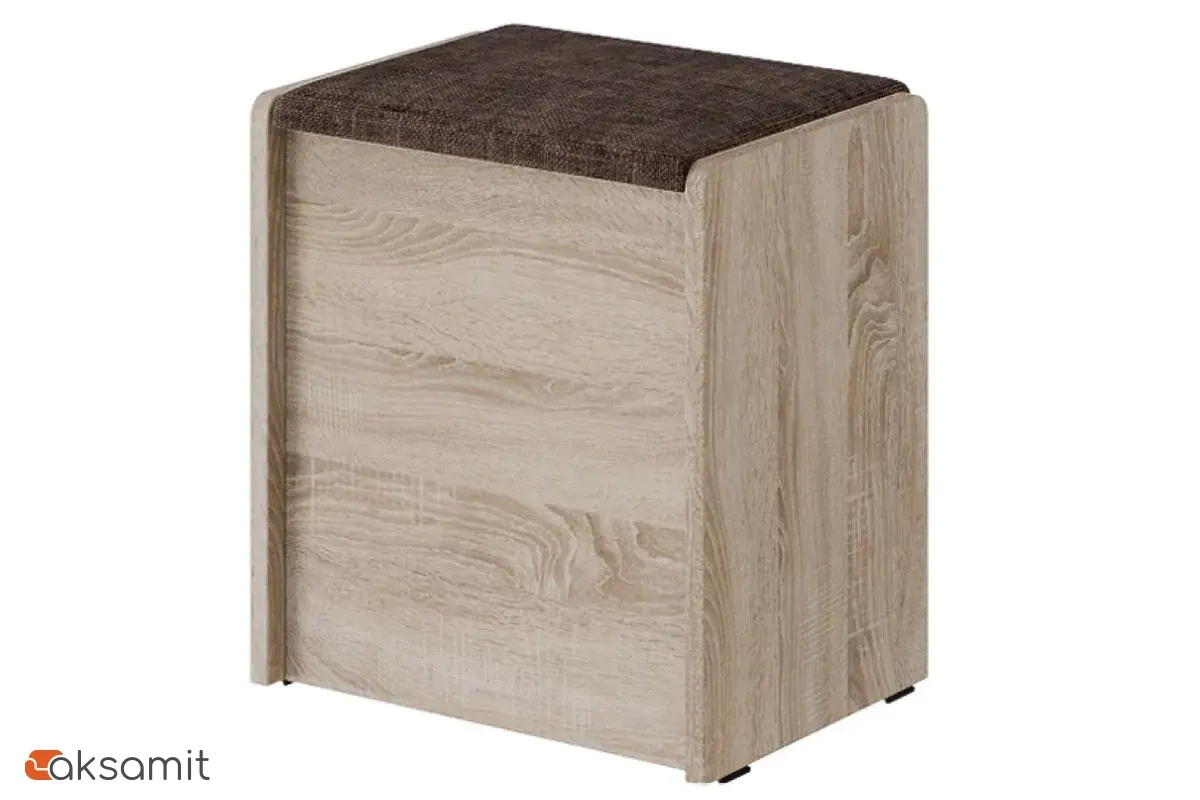 Пуф Чикаго Тип 1 (Дуб сонома / Ткань коричневая)