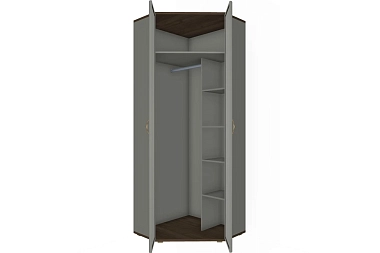 Шкаф угловой для одежды и белья ШК-1015-ГТ-СО (Гикори Джексон Темный/Серый Оникс)