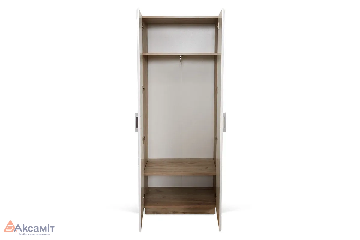 Шкаф для одежды Атланта Дуб Серый Крафт/Белый глянец (71010129)