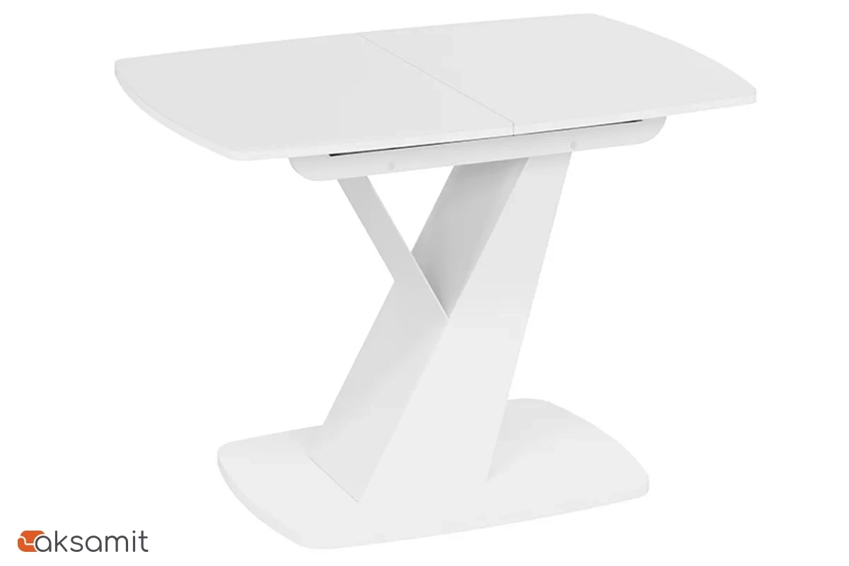 Стол обеденный Гарда Тип 1 (Белый / Стекло матовое белое)
