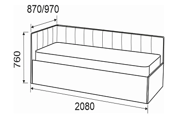 Кровать Мика с ПМ 80х200 универсальная (Newtone CACAO)