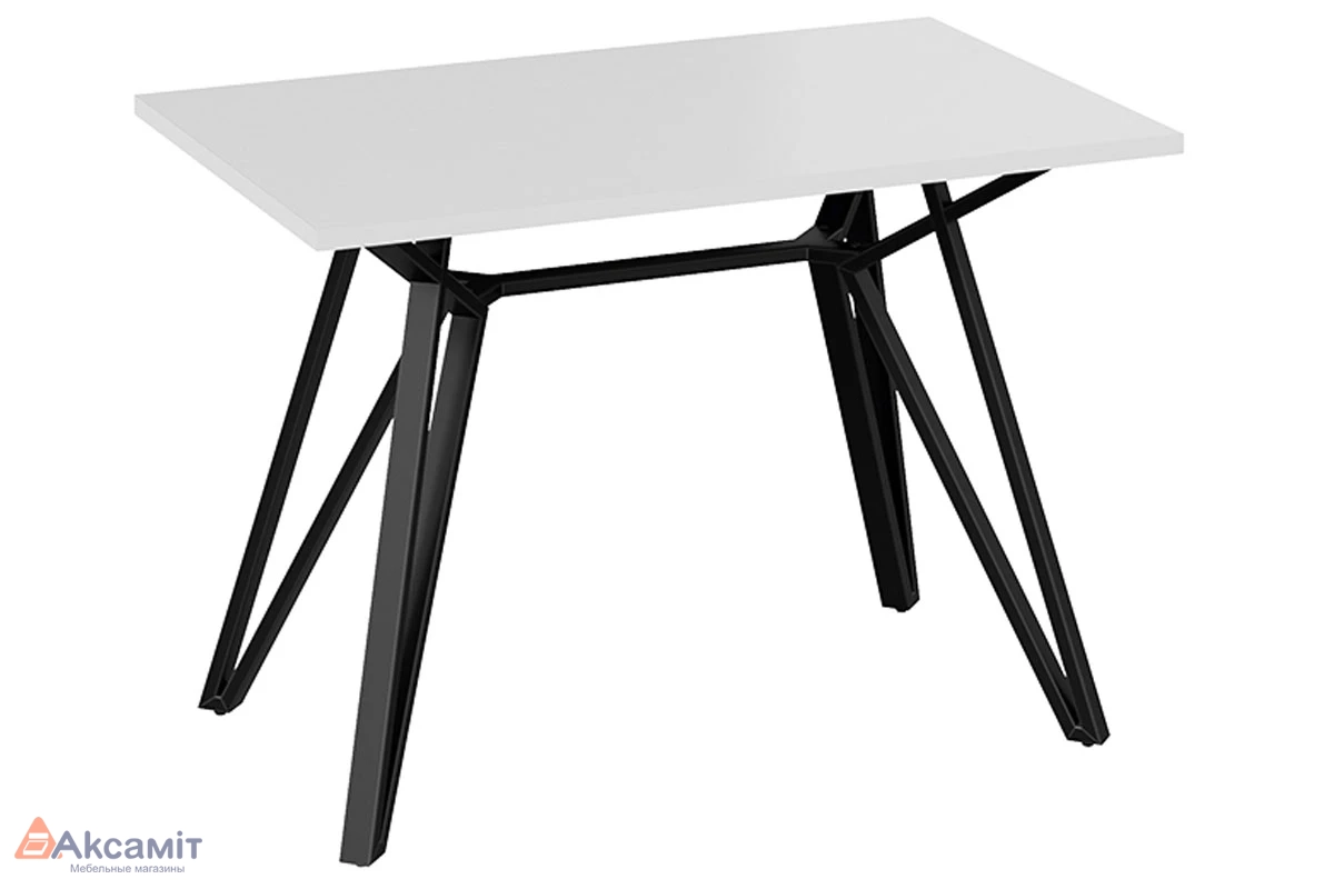 Стол обеденный Ройс Тип 1 (Черный муар/Белый)