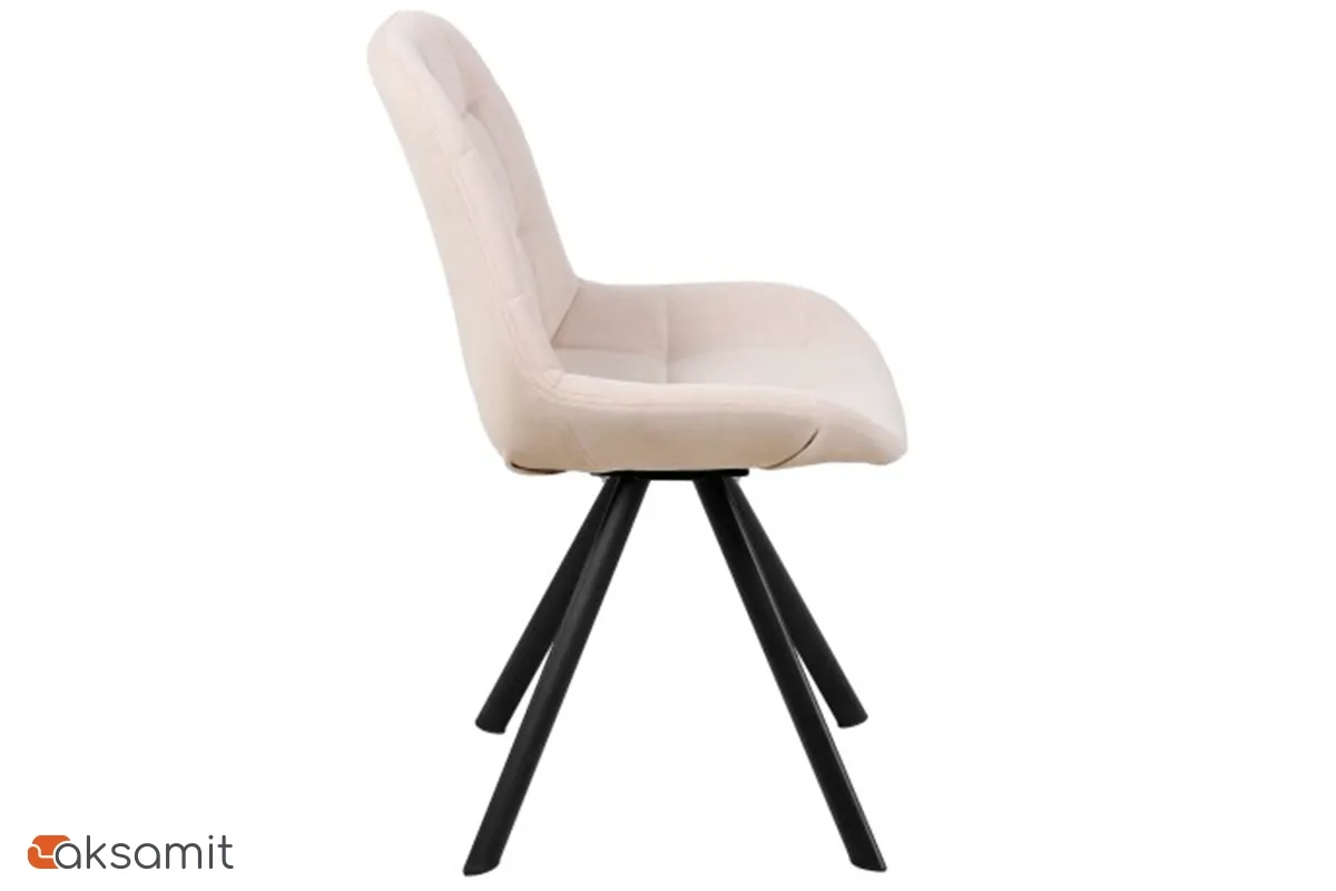 Стул поворотный Тоскана Стиль (Муар черный/Велюр Dream bone/Кремовый) СРП-433