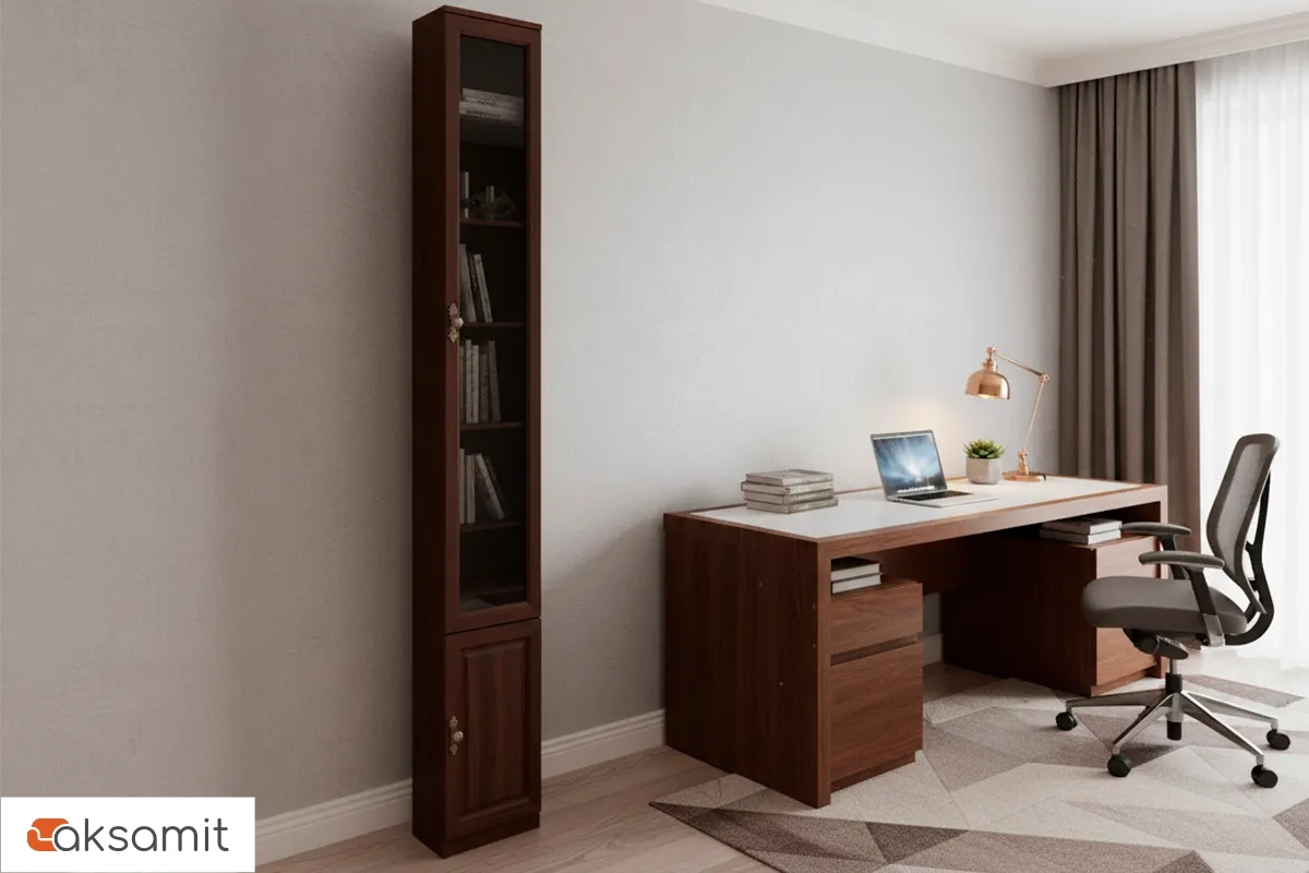 Шкаф для книг со скосом вправо Montpellier 12 (Орех шоколадный) фото