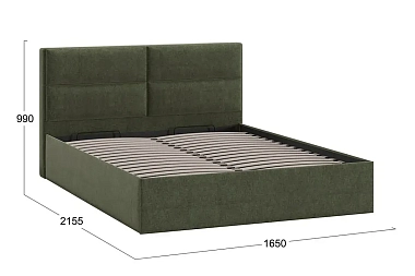 Кровать универсальная Глосс Тип 1 160х200 с ПМ без заглушины (Микровелюр/Jercy Deep Green)