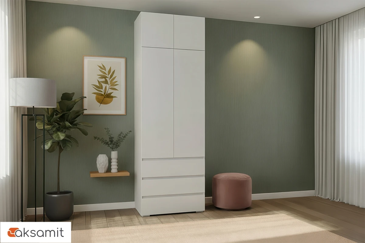 Шкаф с антресолью 2-створчатый Веста (Белый)