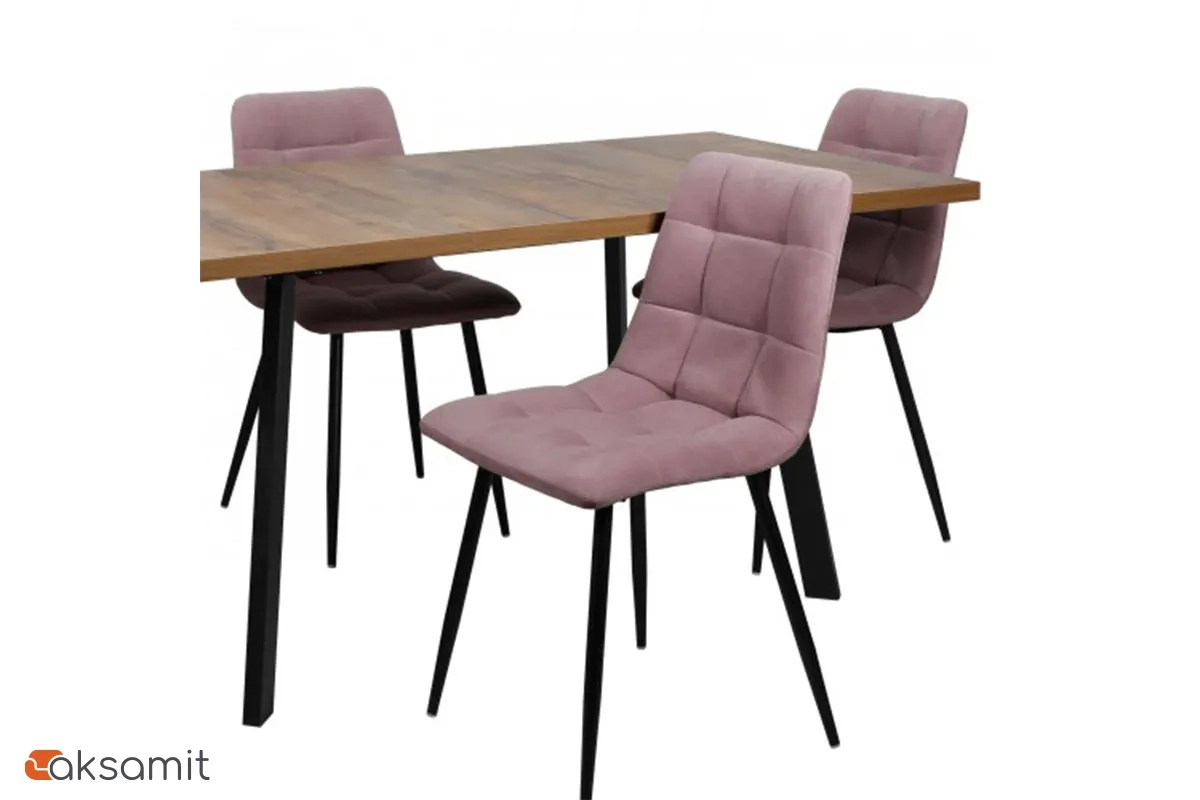 Стул Чили каркас Муар черный, велюр (Maserati 15 пастельно-фиолетовый) СРП-052