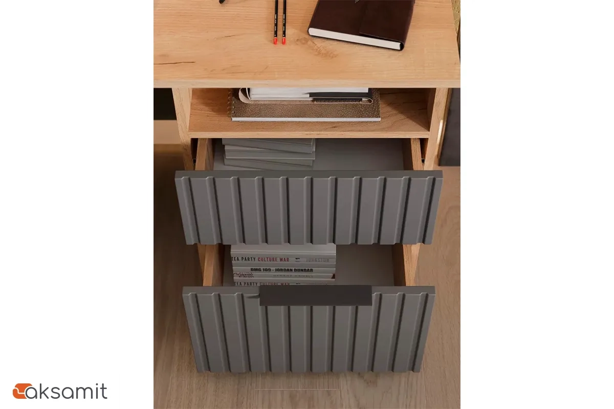 Стол письменный Хилтон Тип 1 (Дуб Крафт золотой/Графит матовый)