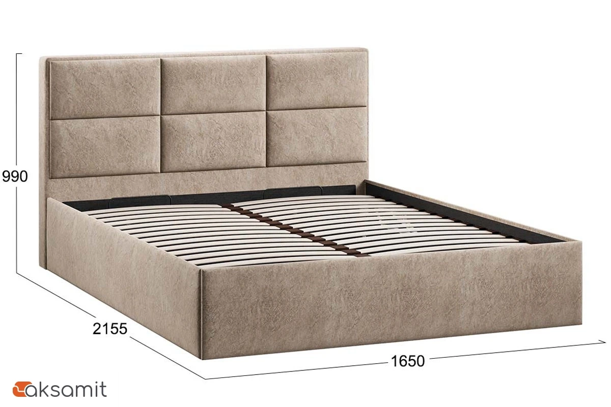Кровать Стелла с ПМ Тип 1 и заглушиной 160х200 (Микровелюр/Wellmart Dark Beige) Кровать Стелла с ПМ Тип 1 и заглушиной 160х200 (Микровелюр/Wellmart Dark Beige)