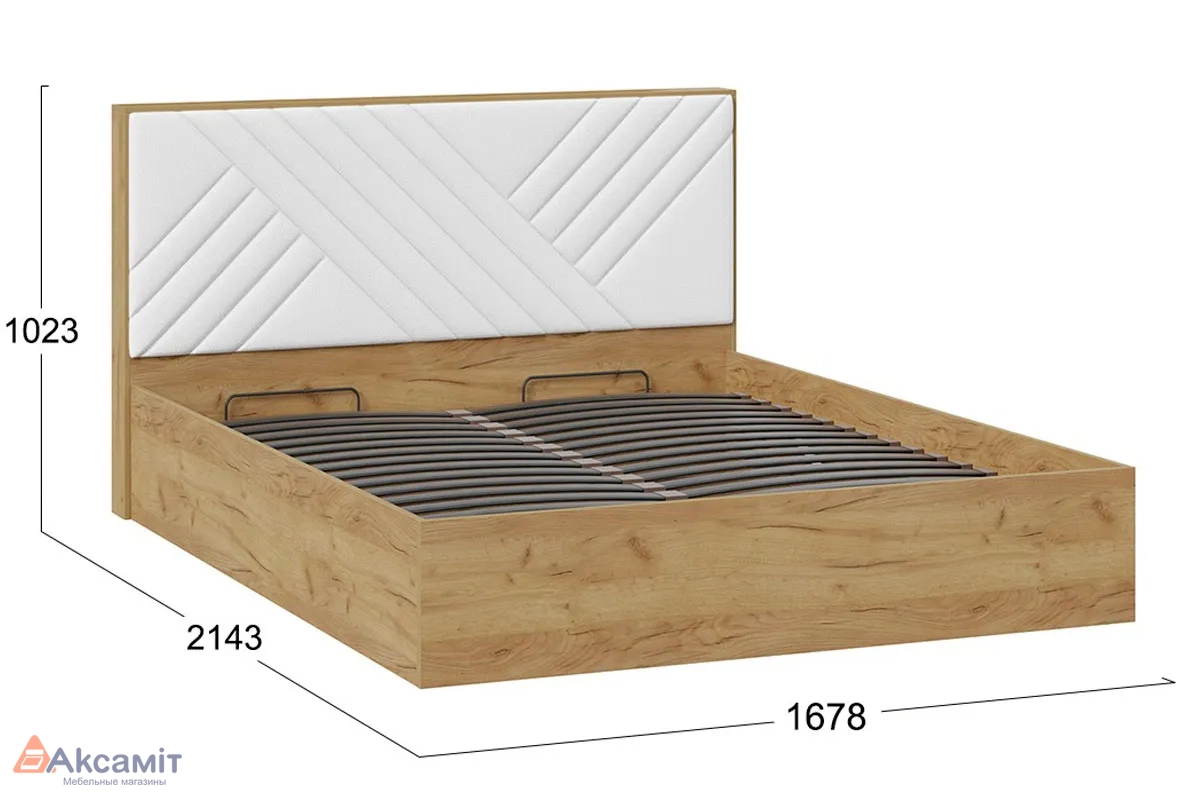 Кровать универсальная Хилтон Тип 1 с ПМ 160х200 (Дуб крафт золотой/Белый)