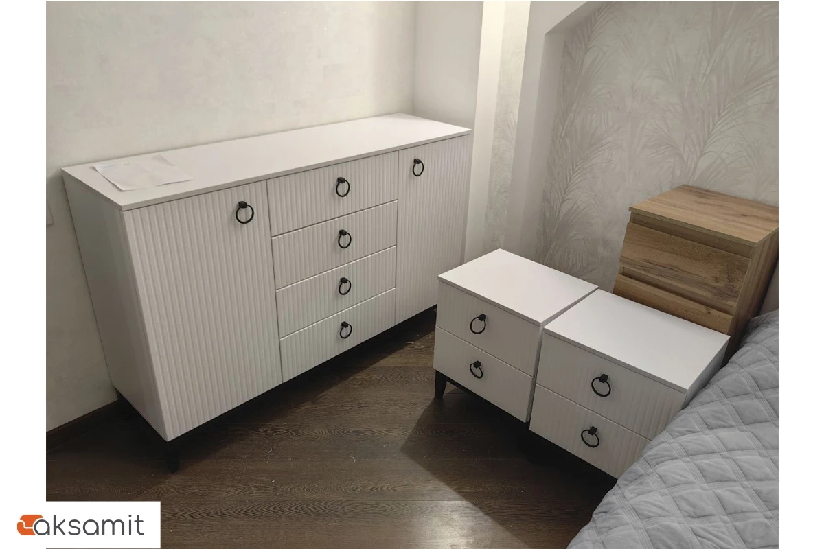 Тумба прикроватная Шарлиз (Белое сияние/Белый снег)