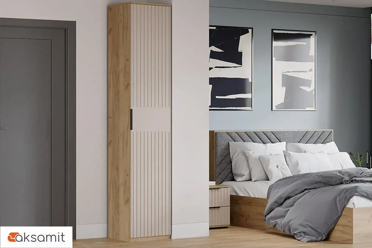 Шкаф для белья Хилтон Исп. 2 (Дуб Крафт золотой / Мокко матовый)