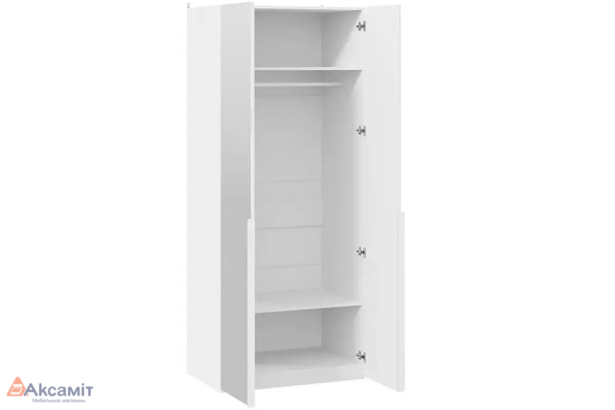 Шкаф для одежды Порто СМ-393.07.005 (Белый жемчуг/Белый софт)