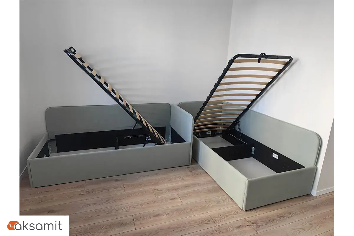 Кровать угловая Джеки с ПМ (122) 90х200 (Светло-зеленый/Velutto 14)