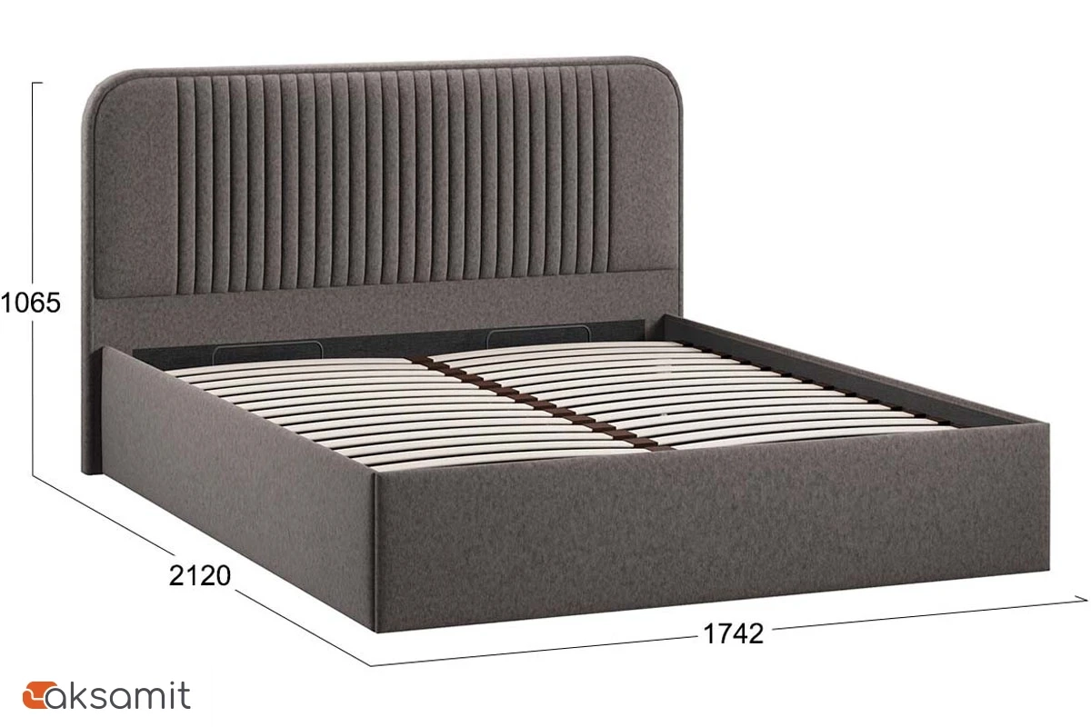 Кровать Тиффани c ПМ 160х200 Тип 1 (Микровелюр Jercy/Stone) Кровать Тиффани c ПМ 160х200 Тип 1 (Микровелюр Jercy/Stone)